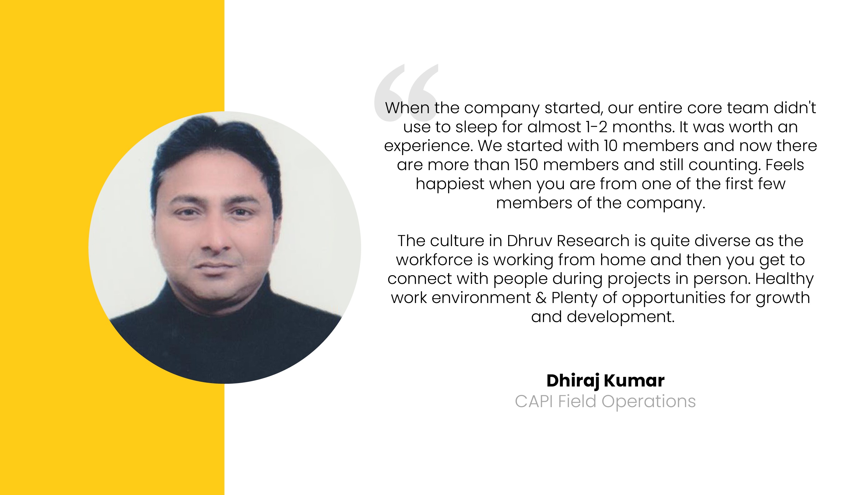 Employee Testimonial, Life at Dhruv Research, Dhruv Jobs